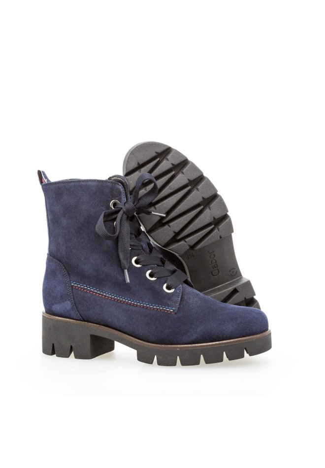 Bottines à Lacets Bleu Gabor | Exclusif